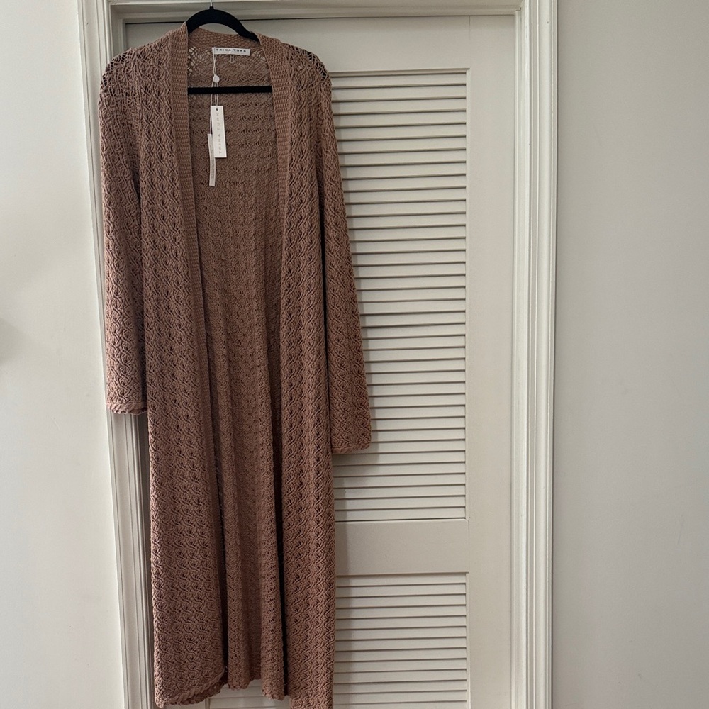 Trina Turk Light Brown Openwork Cardigan